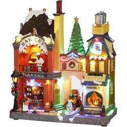 Luville Kerstdorp Winkelstraat - 27x14x31 cm - Polyresin - Multi