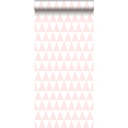 ESTAhome behang grafische driehoeken licht roze en wit