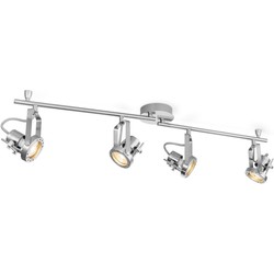 Home sweet home LED opbouwspot Robo 4 lichts balk ↔ 81 cm - mat staal