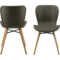 Eetkamerstoel Stof Khaki - Zithoogte 46,5cm - Zaria - Set van 2