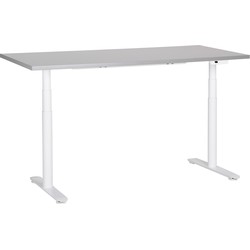 DESTINAS - Elektrisch Verstelbaar bureau - Lichtgrijs - 160 cm - MDF