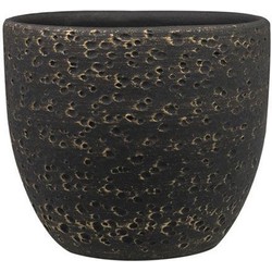 Steege Plantenpot Rinca - zwart - lava look - 29 x 26 cm - Plantenpotten