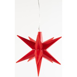 Red 3D Star 12Cm / 1Led Warm White / 1,5M Transparent