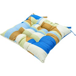 Madison - Zitkussen 46x46 - Multicolor - Patch Azur