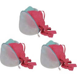 MSV Waszak voor delicaat wasgoed - 3x - lingerie/bh waszak - wit - 11 x 18 x 13 cm - Waszakken