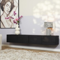 Starfurn Zwevend tv meubel Vision Black | 200 cm