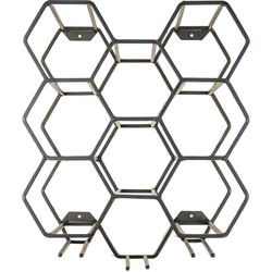 Wine Rack - Metal - Black - 11 bottles - 27x19.5x32.5cm