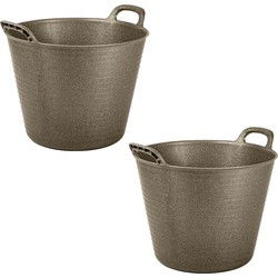 Plasticforte Flexibele emmer - 2x - goud - ECO - 38 x 45 cm - Wasmanden