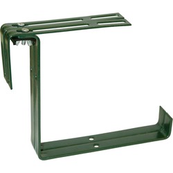 Set van 2 verstelbare metalen balkonbeugels voor een railing t/m 14 cm in de kleur donker groen - Plantenbakbeugels