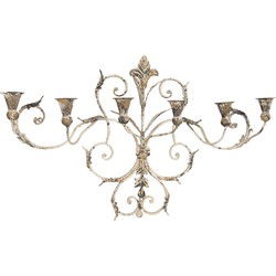 Clayre & Eef Wandkandelaar  82x15x48 cm Beige Ijzer Muurkandelaar