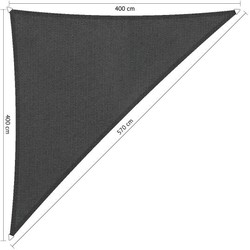 Compleet pakket: Shadow Comfort 90 graden driehoek 4x4x5,7m Carbon Black met RVS Bevestigingsset en Buitendoekreiniger