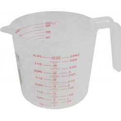 Maatbeker - kunststof - 1 liter - litermaat - keuken basic - Maatbekers