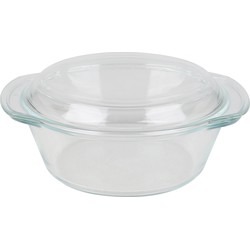 Chef Traiteur Ovenschaal van borosilicaat glas met deksel - rond - 1.5 Liter - 24 x 21 x 10 cm - Ovenschalen