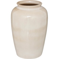 Atmosphera Bloemenvaas Dune - creme wit - keramiek - D20 x H29 cm - vazen - Mediterane sfeer - Vazen