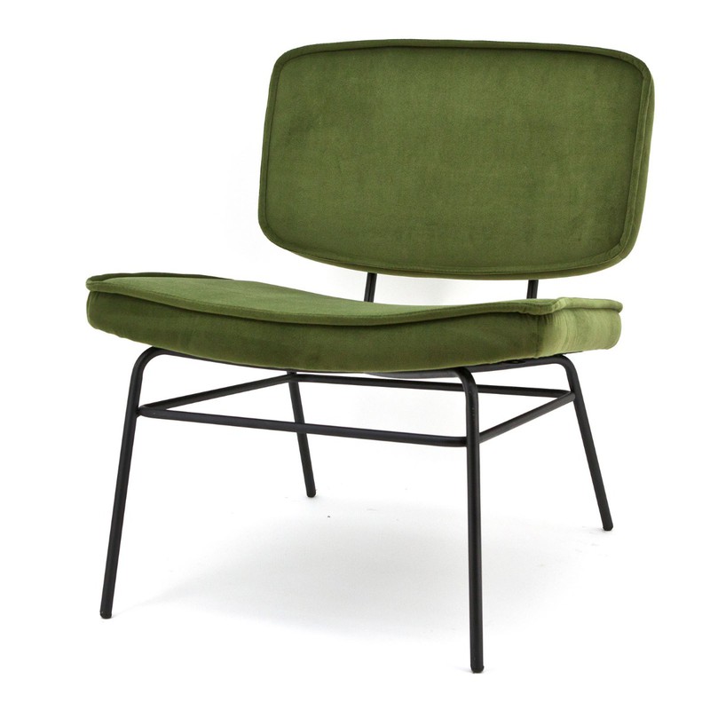 fauteuil vice fluweel groen 76 x 64 x 73 - 