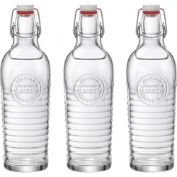 Set van 6x stuks glazen beugelflessen/weckflessen transparant met beugeldop 1,2 liter - Decoratieve flessen
