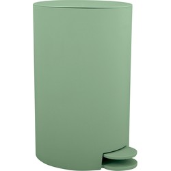 MSV kleine pedaalemmer - kunststof - groen - 3L - 15 x 27 cm - Badkamer/toilet - Pedaalemmers