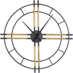 PTMD Klok Joan - 43x5x43 cm - Metaal - Zwart