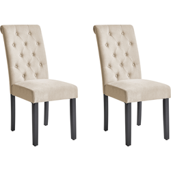 Beliani VELVA - Eetkamerstoel-Beige-Polyester