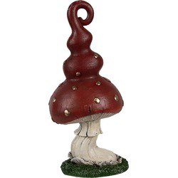 Clayre & Eef Decoratie Paddenstoel 17 cm Rood Kunststof