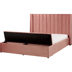 NOYERS  - Tweepersoonsbed - Roze - 160 x 200 cm - Fluweel