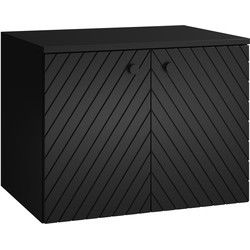 Badplaats Wastafel Onderkast Orlando 60 x 44 x 46 cm - Zwart - Badkamerkast – Hangend Wastafelmeubel