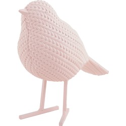 Present Time - Beeld Knitted Vogel Small - Zachtroze