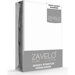 Zavelo® Jersey Hoeslaken Wit-Lits-jumeaux (160x200 cm)