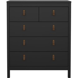 Ladekast met 5 lades matzwart H98,9 cm  BARCELONE