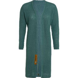 Knit Factory Luna Lang Gebreid Dames Vest - Laurel - 40/42