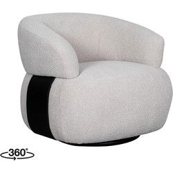 LABEL51 Fauteuil Valenza - Naturel - Boucle - Zwart Eiken