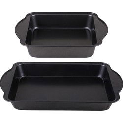 Chef Traiteur Ovenschalen 2-delige set - rechthoek - 2.5 en 5 Liter - met anti-kleef laag - Ovenschalen