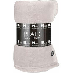 Fleece deken - beige - 130 x 180 cm - polyester - fleeceplaid - Plaids