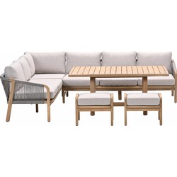 Garden Impressions Alora lounge dining set 5-delig links - grey sand