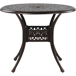 Beliani ANCONA - Ronde tafel-Bruin-Aluminium