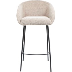 Barkruk Stof Taupe - Zithoogte 75cm - 52x42x98cm - Lova - Set van 2