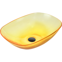 Beliani MOENGO - Wastafel-Transparant-Solid surface (geen glas)