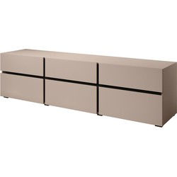 Meubella - TV-Meubel Cainan - Beige - Zwart - 180 cm