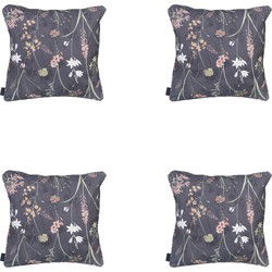 Madison -  Sierkussen Donna grey canvas eco+ - Ca. 50x50 cm - Set van 4
