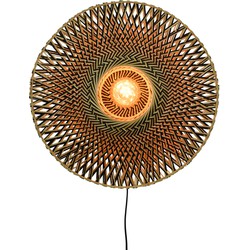 Wandlamp Bali - Bamboe/Zwart - Ø60cm