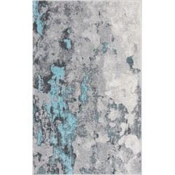 Safavieh Modern Abstract Distressed Indoor Woven Area Rug, Adirondack Collection, ADR134, in Turquoise & Grey, 155 X 229 cm