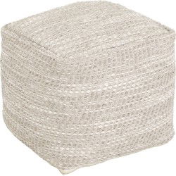 MUST Living Pouf Asuri Sand ,40x40x40 cm, sand, 80% wool 20% cotton