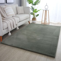 Teresa Hoogpolig Fluffy Groen vloerkleed -