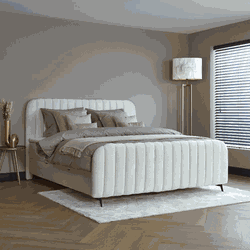 Boxspring bed met opbergruimte - 160x200 cm - Gebroken Wit - Opbergbed - Salva Inclusief 23 cm matras en topper HR- Koudschuim