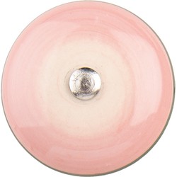 Clayre & Eef Deurknop  Ø 4 cm Roze Keramiek Rond Meubelknop