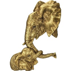 Wanddecoratie Elephants Love Gold 60x77cm