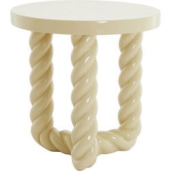 Light&living Bijzettafel Ø46x46 cm VALLEJO glans zand