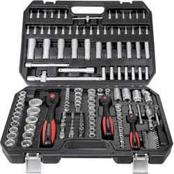Toolbox - Gereedschap set 222 delig - Chroom-Vanadium en handschoenen