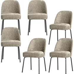 BePureHome eetkamerstoelen Vogue - Velvet - Wheatfield - Set van 6