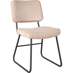 LABEL51 Eetkamerstoel Noah - Naturel - Ribcord - Black Frame